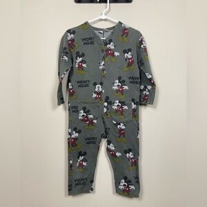 Zara Girls Collection Disney Mickey Mouse One Piece‎ Terry Cloth Jumpsuit Size 9